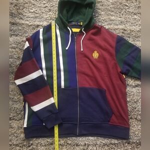 POLO *RARE* COLORBLOCK PATCHWORK EXCELLENT JACKET HOODIE HOODY RALPH LAUREN
